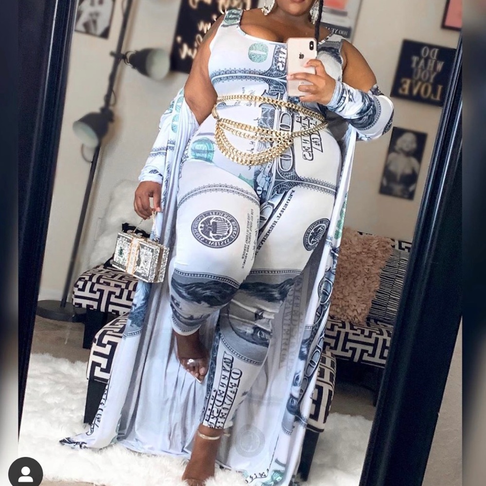 Money jumpsuit and mask